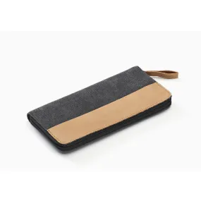 QWSTION Travel Wallet Washed Black Canvas