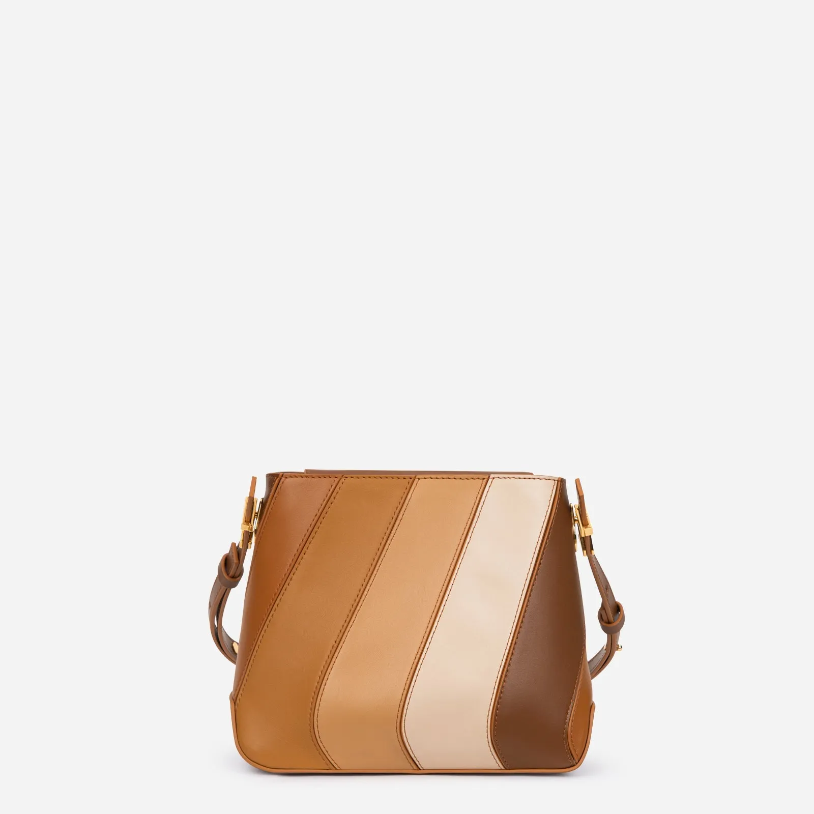 Rainbow Brown Leather Crossbody Bag