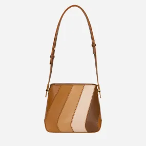 Rainbow Brown Leather Crossbody Bag