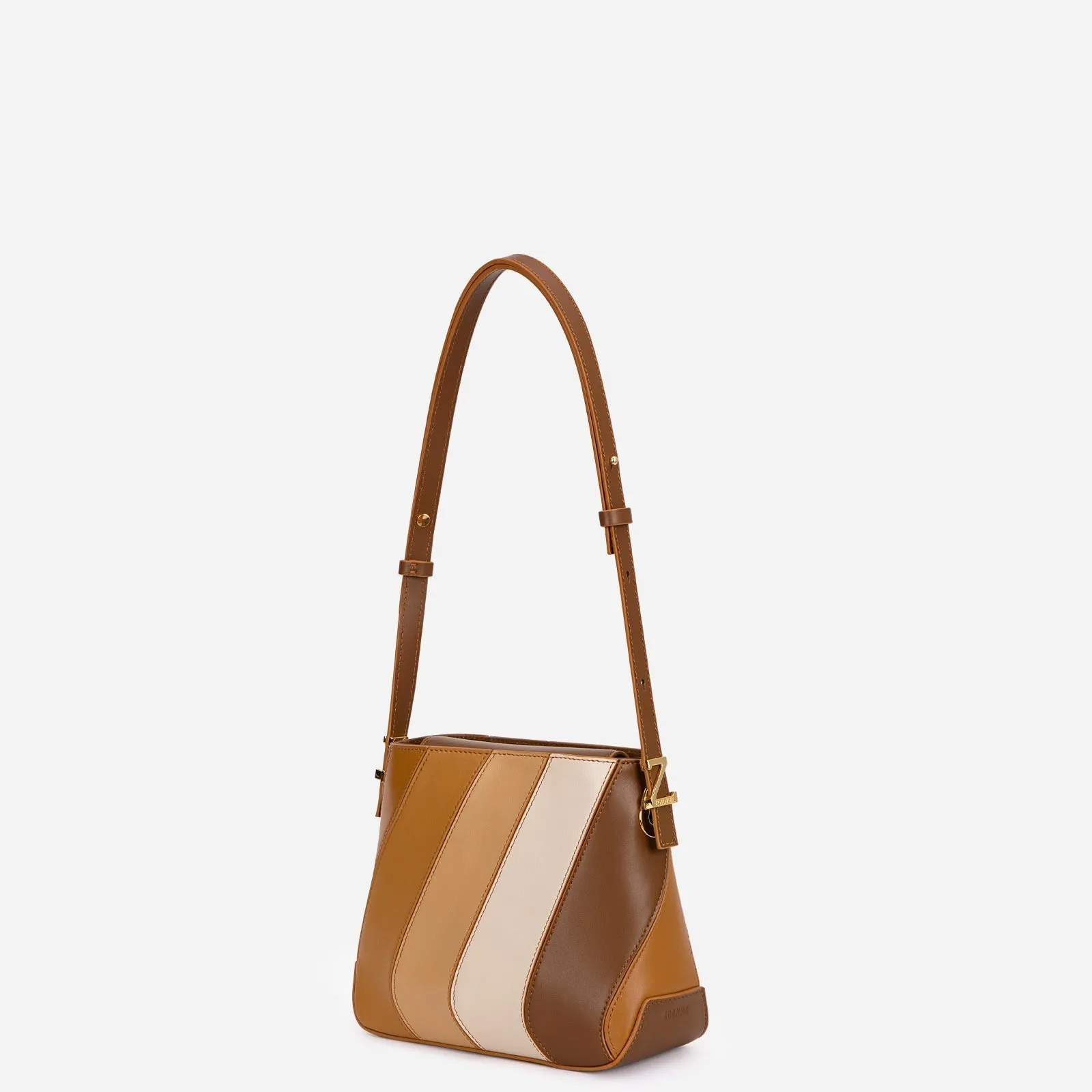 Rainbow Brown Leather Crossbody Bag