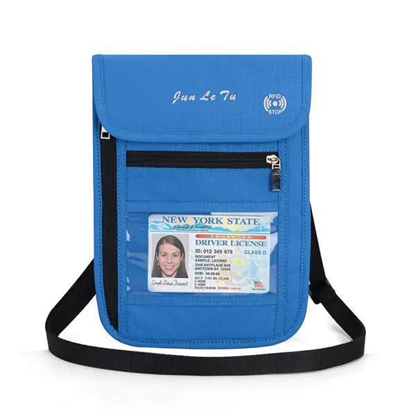 RFID Blocking Travel Passport Holder Waterproof Neck Pouch Wallet Shoulder Waist Bag