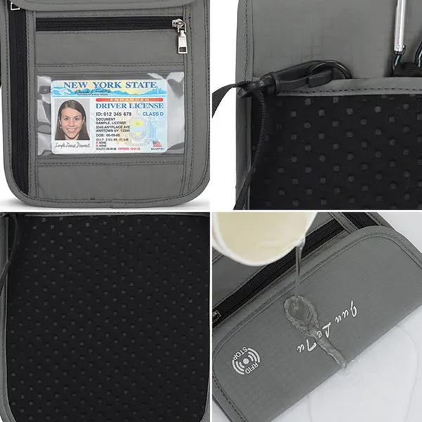 RFID Blocking Travel Passport Holder Waterproof Neck Pouch Wallet Shoulder Waist Bag