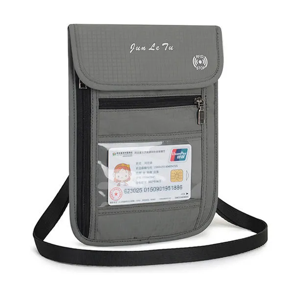 RFID Blocking Travel Passport Holder Waterproof Neck Pouch Wallet Shoulder Waist Bag