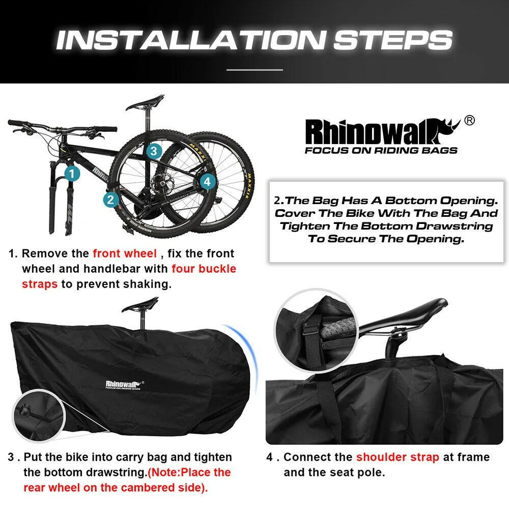 Rhinowalk Bicycle Storage Bag Cover Portable Fits 27.5" And below MTB/700C Road Bike Light Bike Travel Carry Shoulder Bag