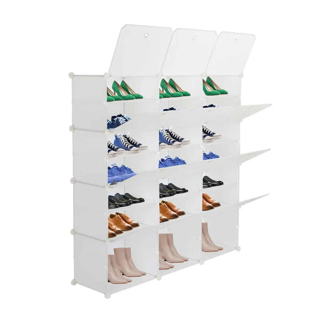 RONSHIN 7-tier 21-grid Storage Shoe Cabinet Shoe Rack Organizer