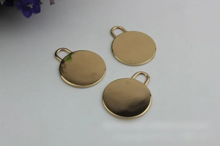 Round Tongue Zipper Pull Bag Hardware Charm Slider Metal Light Gold 1/10 pcs Wholesale Handmade Purse Handbag Making 25mm 1 Inch Supplies