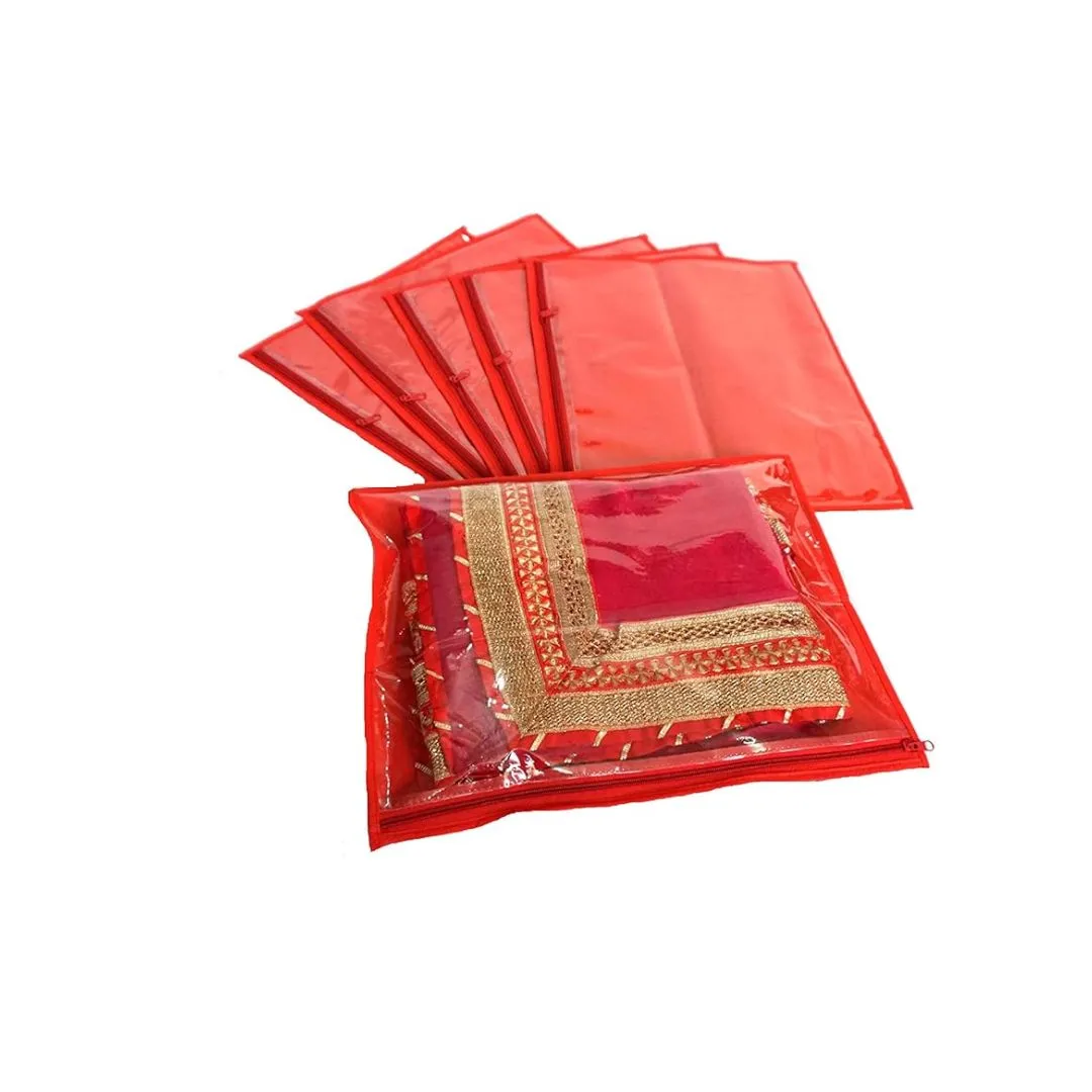 Saree Packing Cover | Waterproof Single Packing Saree Cover With Zip (Size - 14x17 inch)