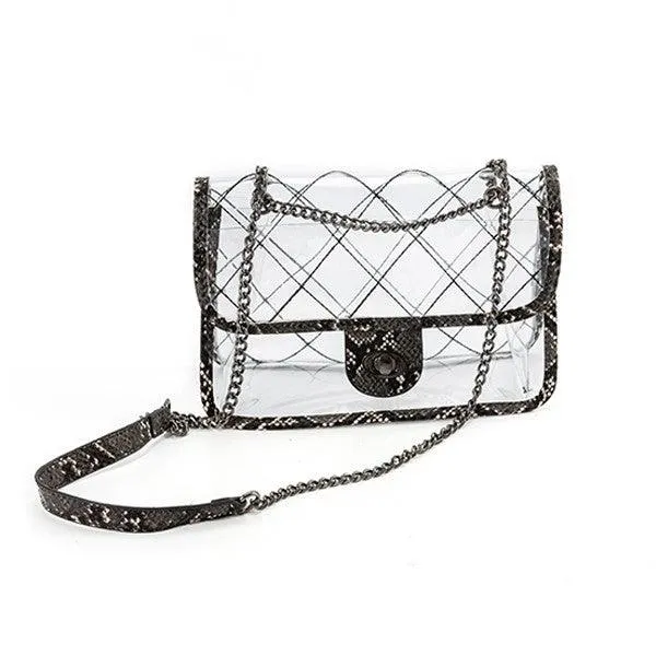 SASSY QUILTED CLEAR PURSE