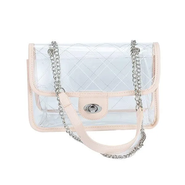 SASSY QUILTED CLEAR PURSE