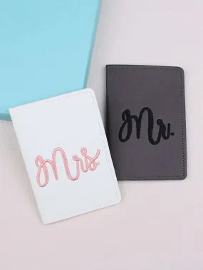 Shein 2pcs Letter Embroidered Detail Passport Holder