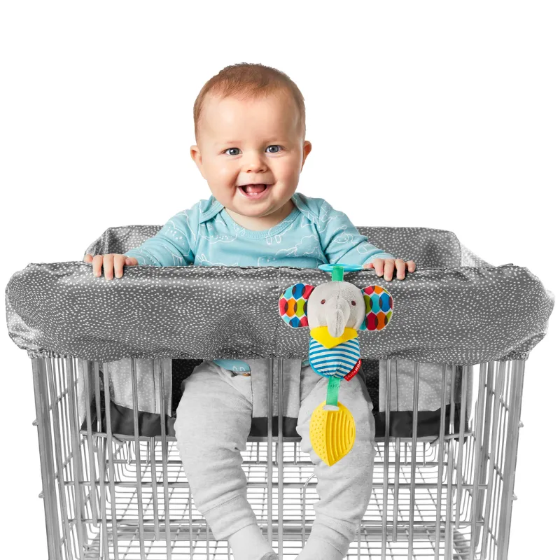 Shopping Cart & High Chair Cover - Grey Swirl Dot