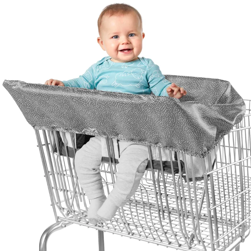 Shopping Cart & High Chair Cover - Grey Swirl Dot