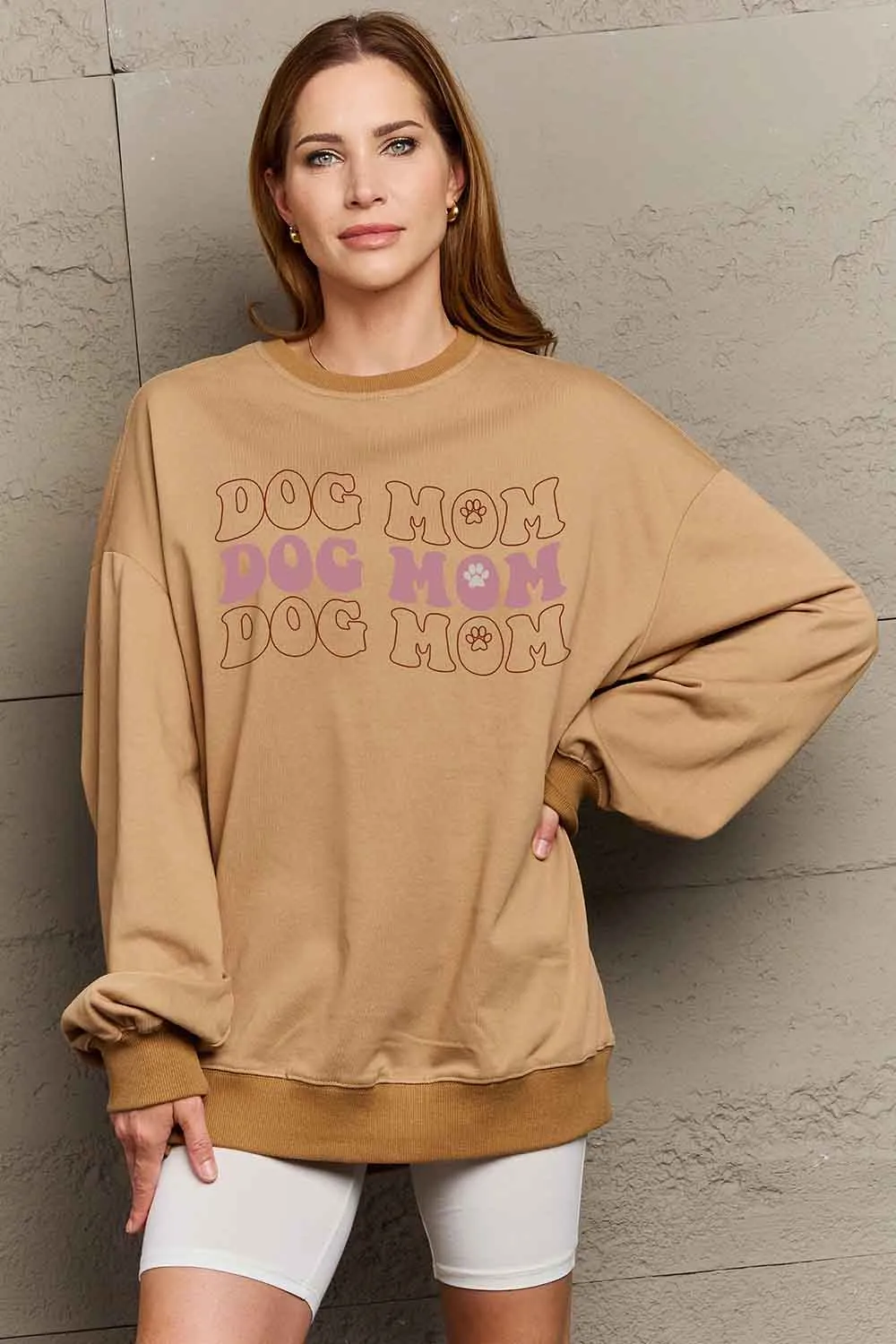 Simply Love Simply Love Full Size Graphic DOG MOM Sweatshirt