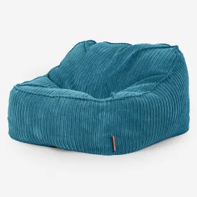 Sloucher Bean Bag Chair - Cord Aegean Blue