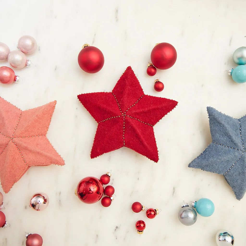 Small Blue Star Topper With Silver Beads