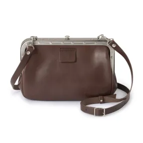 Small Leather Shoulder Bag - Train Conductors Bag Design / Brown -, Cross Body Bag