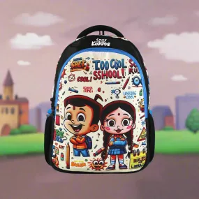 Smily Kiddos - Licensed Chhota Bheem Junior Backpack Too Cool III -Black & T Blue