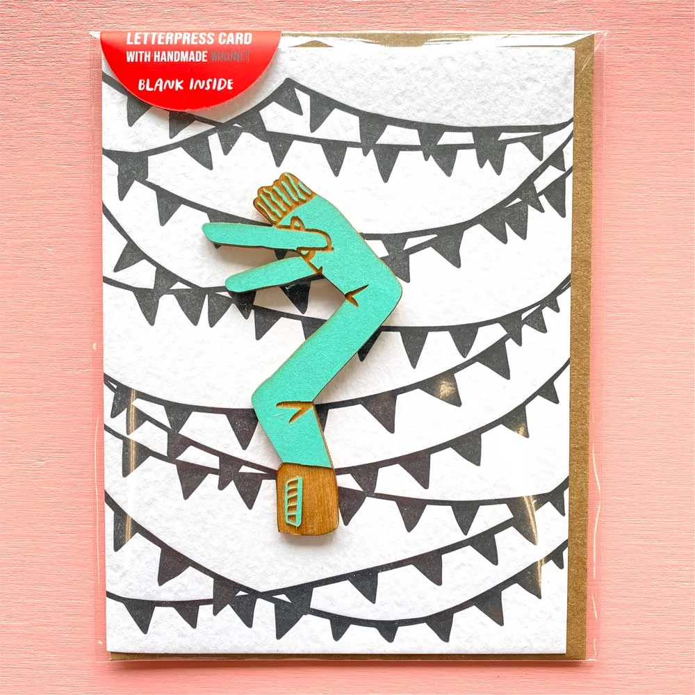 SnowMade - Air Dancer Magnet w/ Letterpres Pennant Card: Lilac