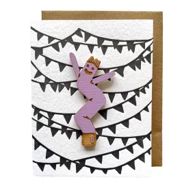 SnowMade - Air Dancer Magnet w/ Letterpres Pennant Card: Lilac