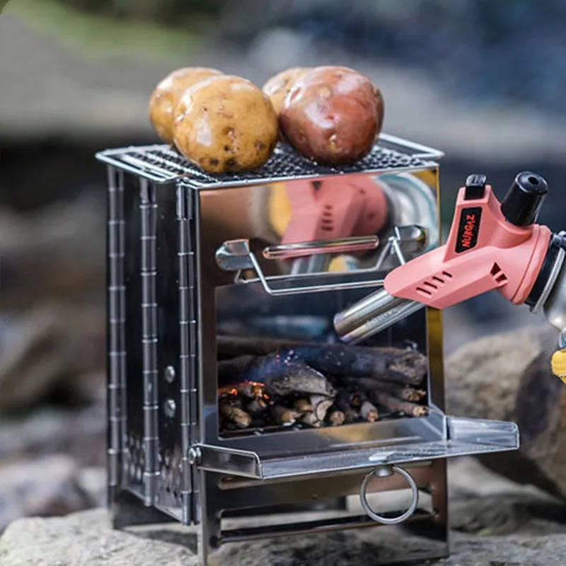 Stainless Steel Mini Outdoor Firewood Stove Portable Camping Grill