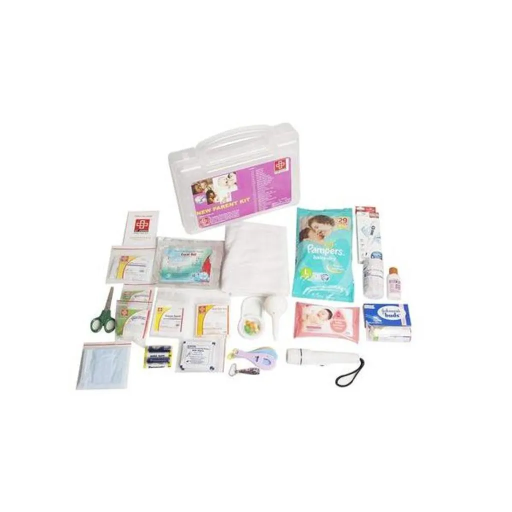 St.John's New Parent First Aid Kit - Plastic Box Medium Handy - Transporent - 43 Components - Suitable For Parent SJF NP