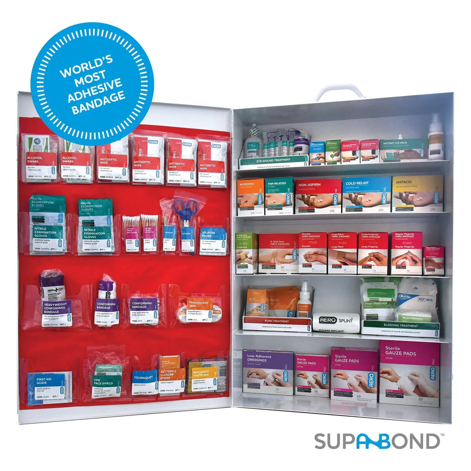 Surefill 5 Shelf Metal Cabinet 200 Series Class B First Aid (w/ Meds)