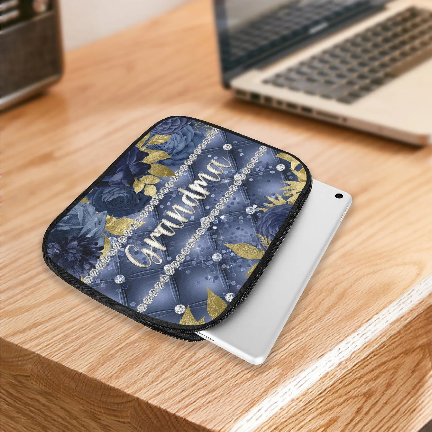 Tablet Sleeve - Navy Floral - Grandma