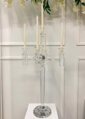 Tall CRYSTAL CANDELABRA 5 HEAD