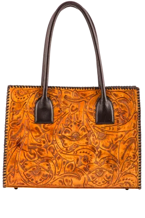 Tan Tooled Handbag