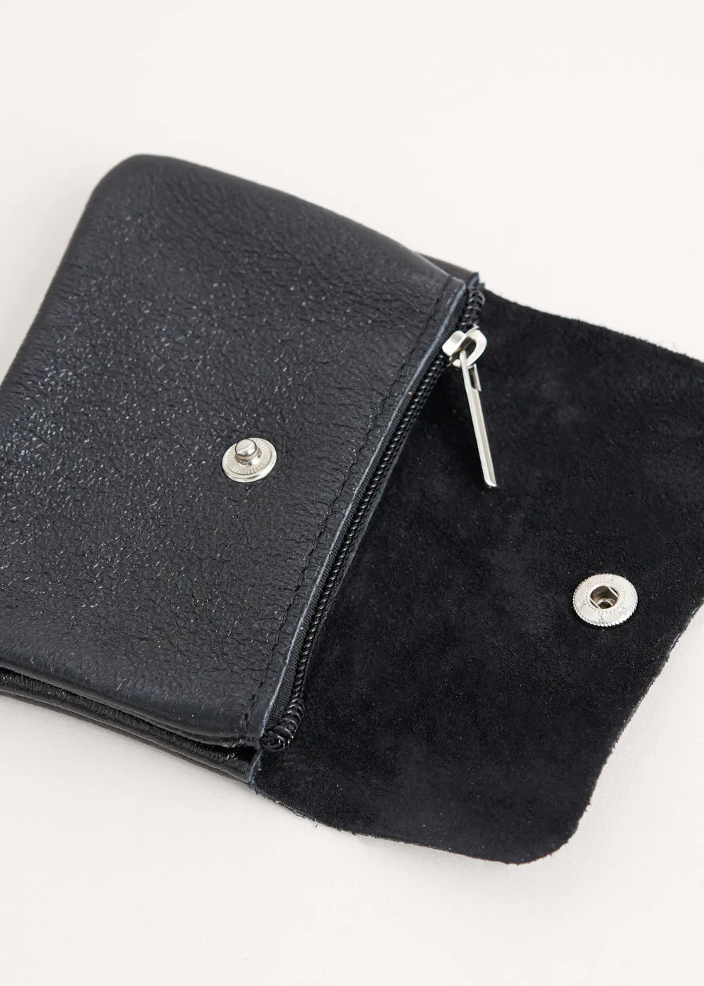 TEAGAN METALLIC COIN PURSE - BLACK