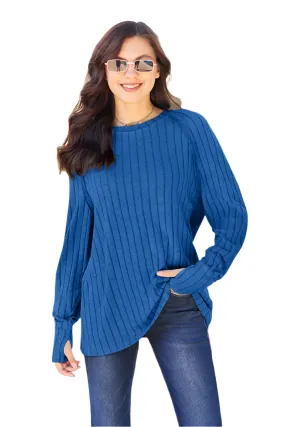 TEEK - Basic Bae Ribbed Long Sleeve Knit Top