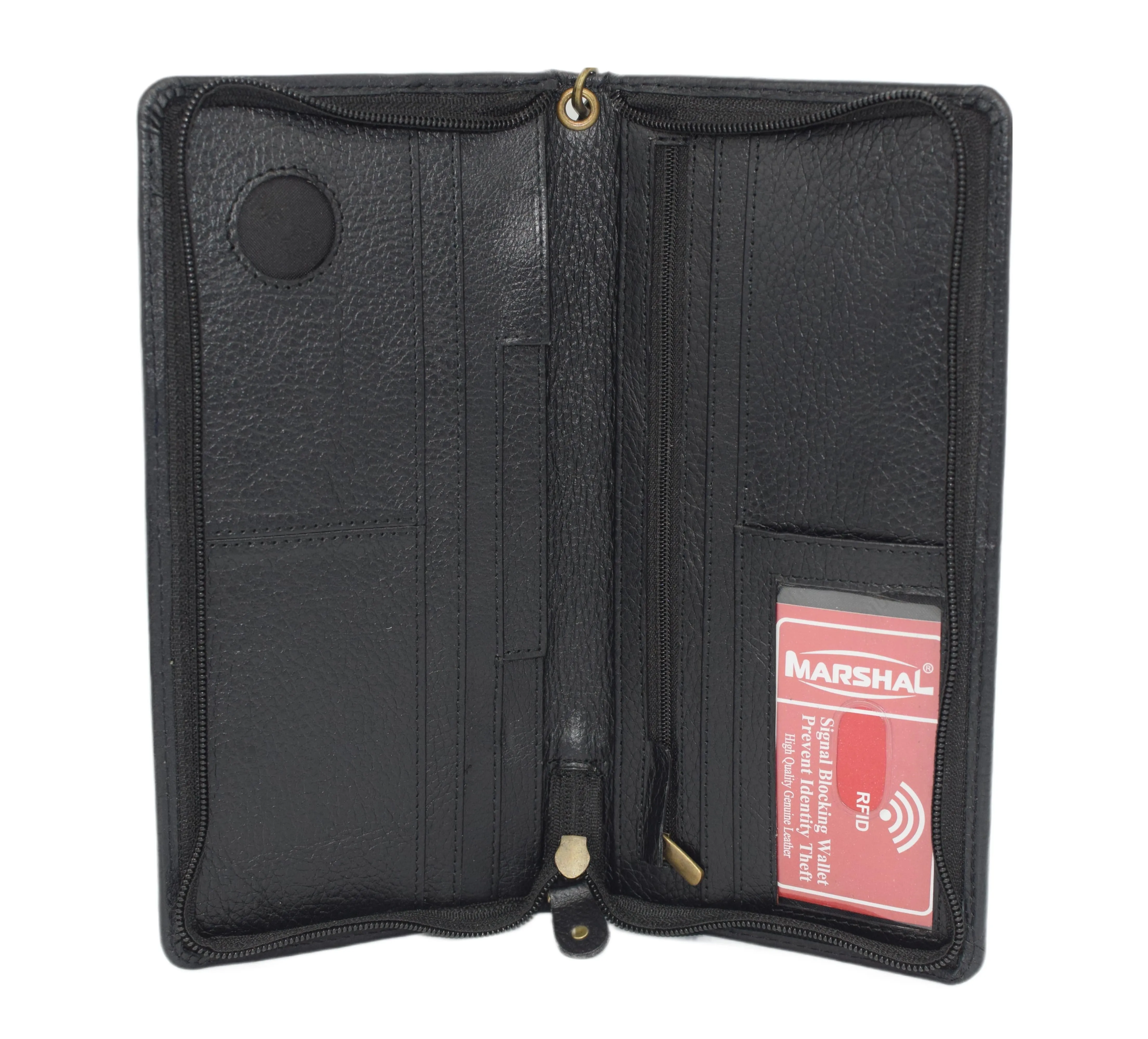 Travel Document Organizer with AirTag Holder - RFID Blocking Passport Wallet Case Family Holder ID Wristlet Wallet RFID640563HAT