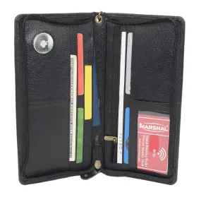 Travel Document Organizer with AirTag Holder - RFID Blocking Passport Wallet Case Family Holder ID Wristlet Wallet RFID640563HAT