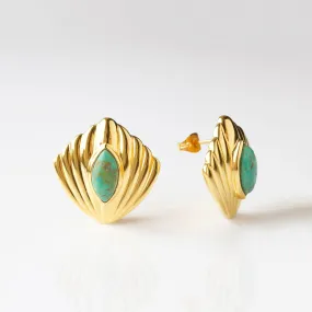 Turquoise Shell Stud Earrings