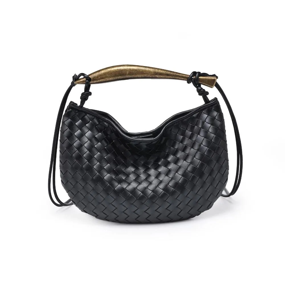 Uma Woven Crossbody Purse - Black