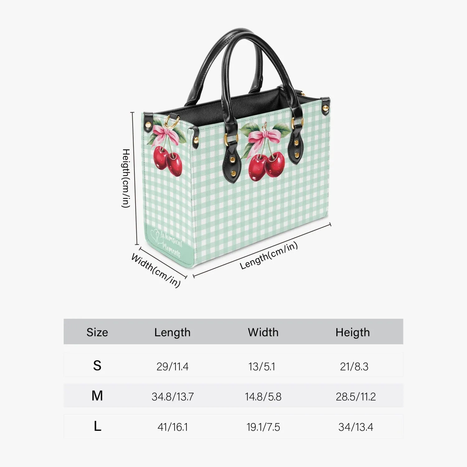 Women's Tote Bag - Rockabilly - Cherries Green Plaid