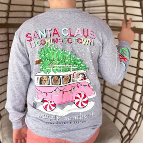 Youth 'Santa Claus Is Coming To Town' Long Sleeve Tee by Simply Southern